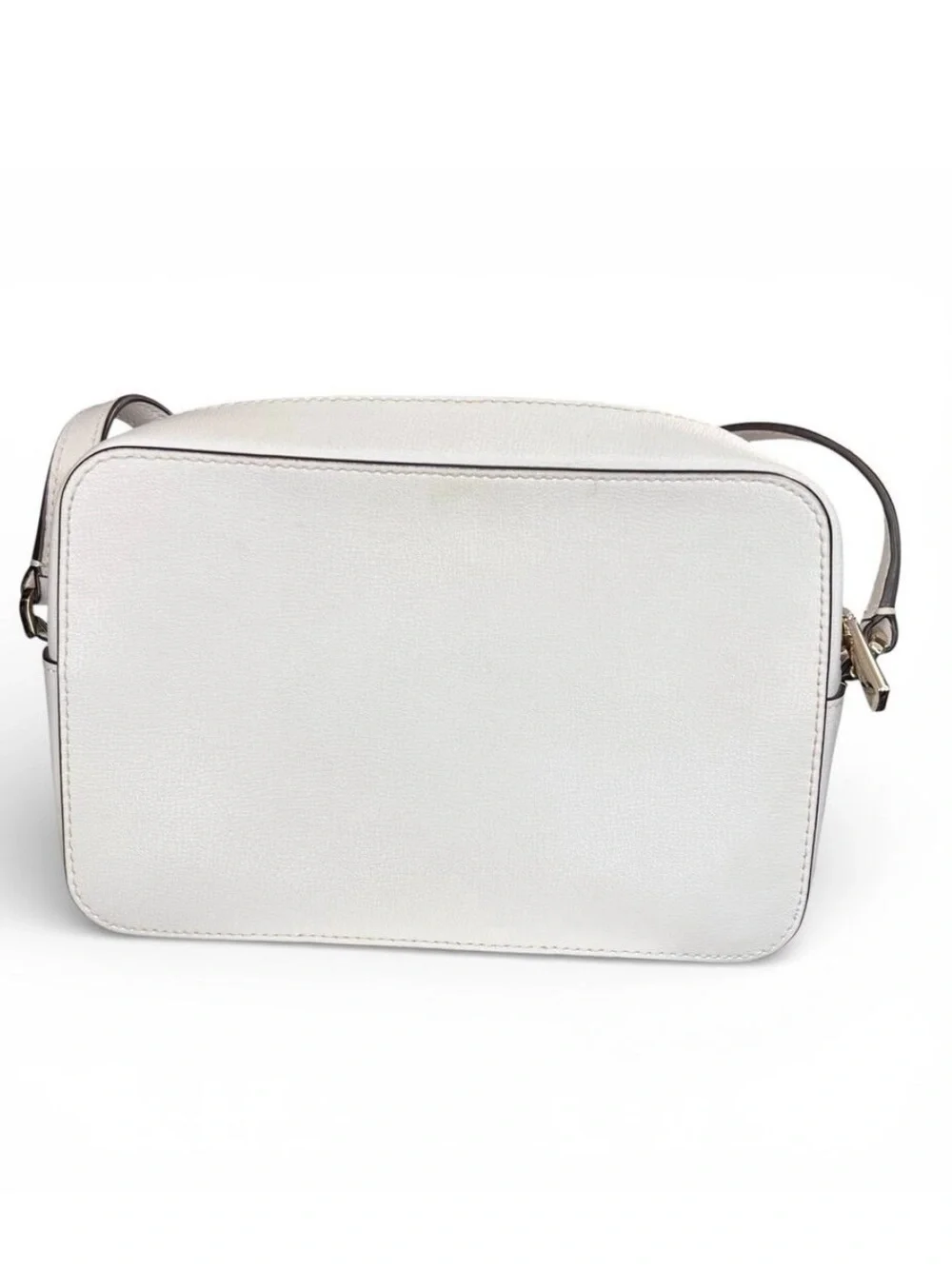 Kate Spade New York Harper White refined grain leather crossbody bag